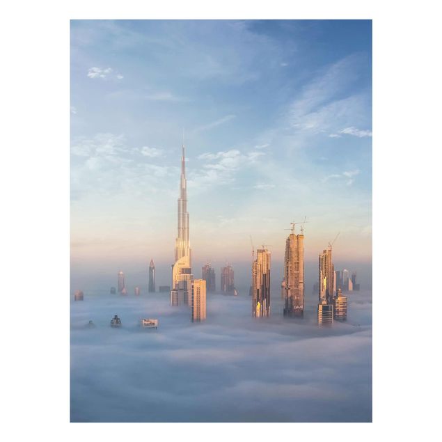 Quadro moderno blu Dubai sopra le nuvole