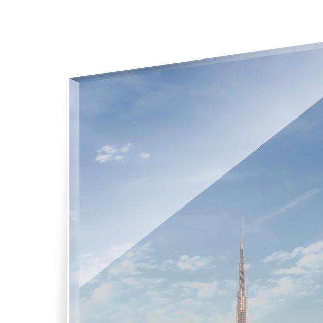 Glas Magnetboard Dubai sopra le nuvole