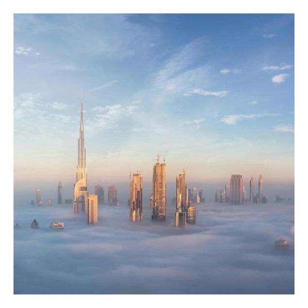 Quadro moderno blu Dubai sopra le nuvole