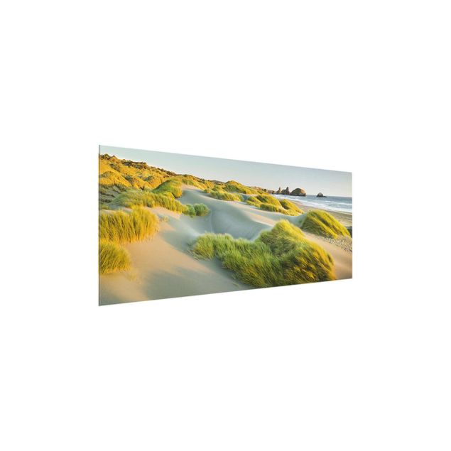 Quadri in vetro con paesaggio Dune ed erbe sul mare