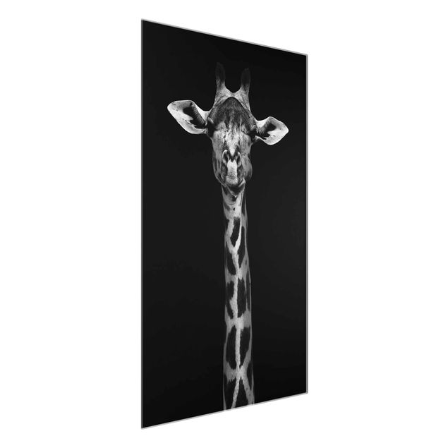 Quadri bianco e nero Ritratto di giraffa scura