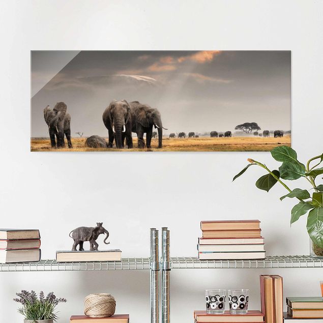 Quadro Africa Elefanti nella savana