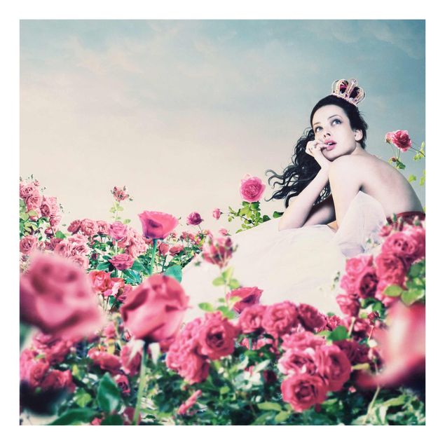 Quadri rosa Donna nel campo di rose