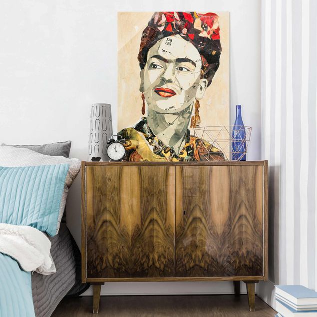 Glas Magnetboard Frida Kahlo - Collage n.2