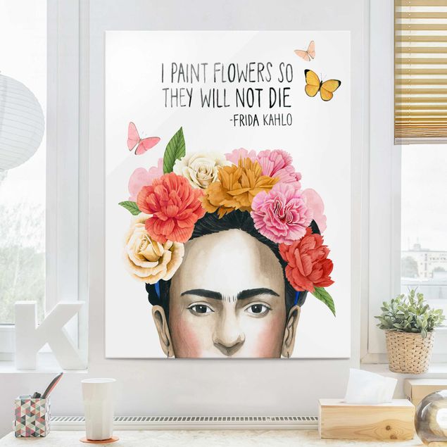 Quadri in vetro con fiori Pensieri di Frida - Fiori