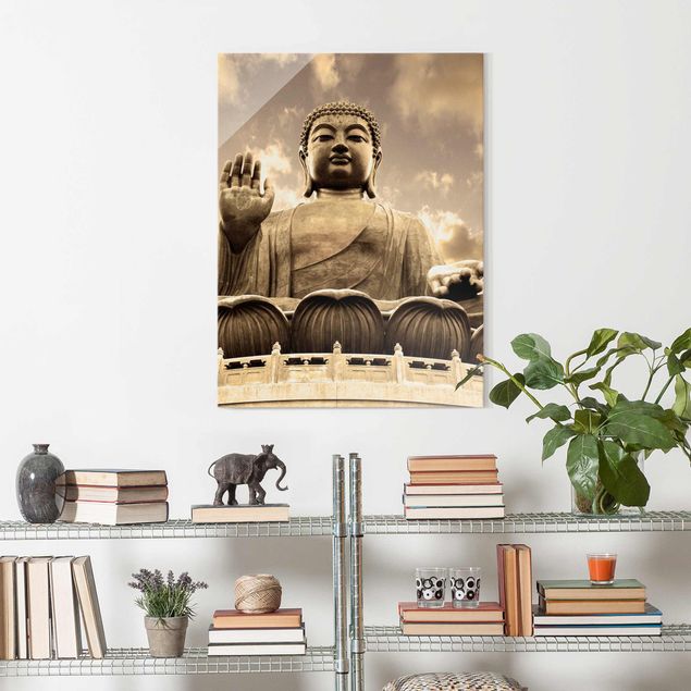 Quadro moderno Grande Buddha in seppia