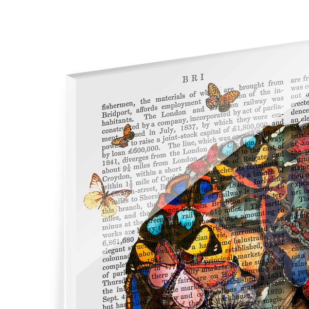Glas Magnetboard Lettura spaventosa - Teschio di farfalla