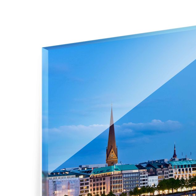 Quadro su vetro - Hamburg skyline - Orizzontale 4:3
