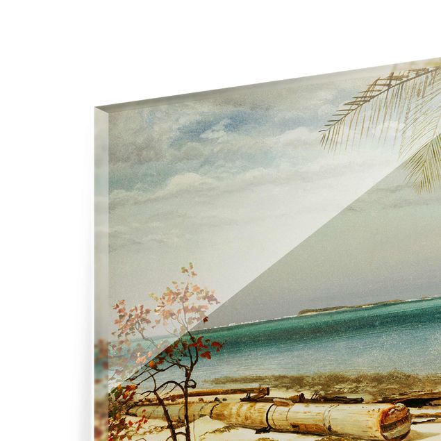 Quadri in vetro con spiaggia Albert Bierstadt - Costa tropicale