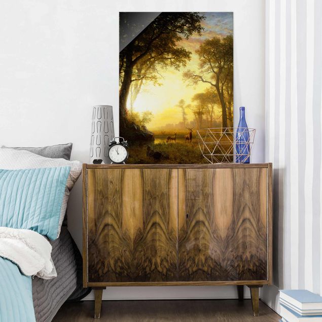 Quadro paesaggio Albert Bierstadt - Luce nella foresta