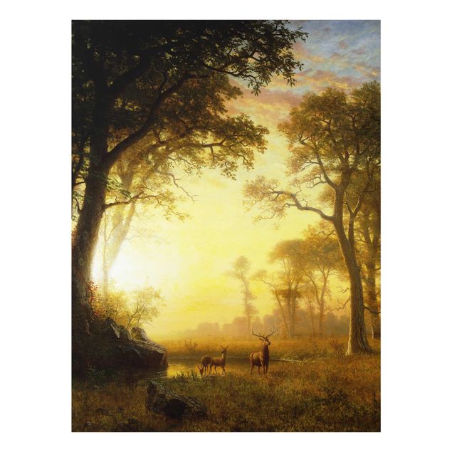 Quadro alberi Albert Bierstadt - Luce nella foresta