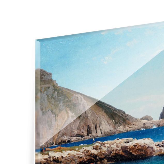 Quadri in vetro con spiaggia Albert Bierstadt - Canottaggio dalle rocce