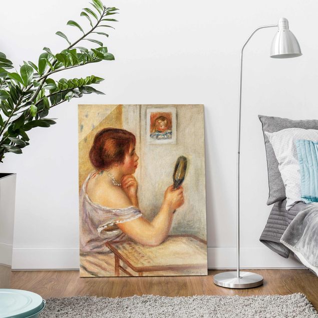 Impressionismo quadri Auguste Renoir - Gabrielle con lo specchio o Marie Dupuis con lo specchio con il ritratto di Coco