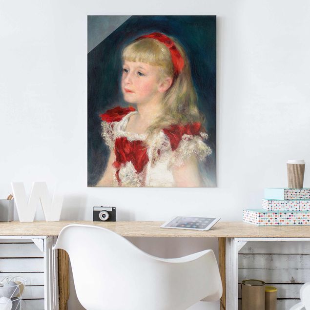 Quadri Impressionismo Auguste Renoir - Mademoiselle Grimprel con nastro rosso