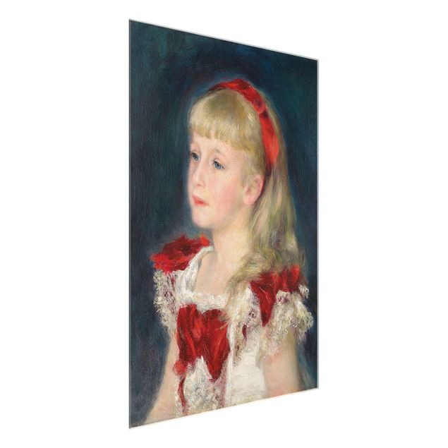 Quadri in vetro riproduzioni Auguste Renoir - Mademoiselle Grimprel con nastro rosso