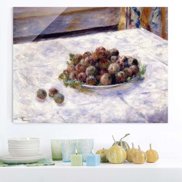 Stampe quadri famosi Auguste Renoir - Natura morta, un piatto di prugne