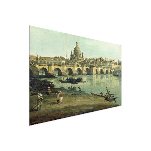 Riproduzioni Bernardo Bellotto - Vista di Dresda dalla riva destra dell'Elba con il ponte di Augusto