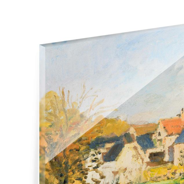 Quadri in vetro architettura e skylines Camille Pissarro - Paesaggio a Osny vicino all'irrigazione