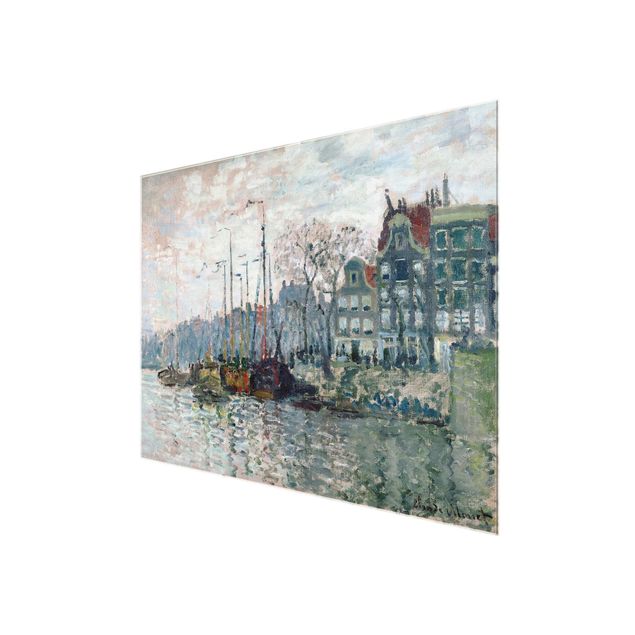 Quadri in vetro riproduzioni Claude Monet - Veduta di Prins Hendrikkade e Kromme Waal ad Amsterdam