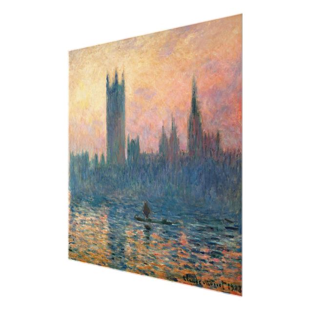 Quadri in vetro con tramonto Claude Monet - Tramonto a Londra