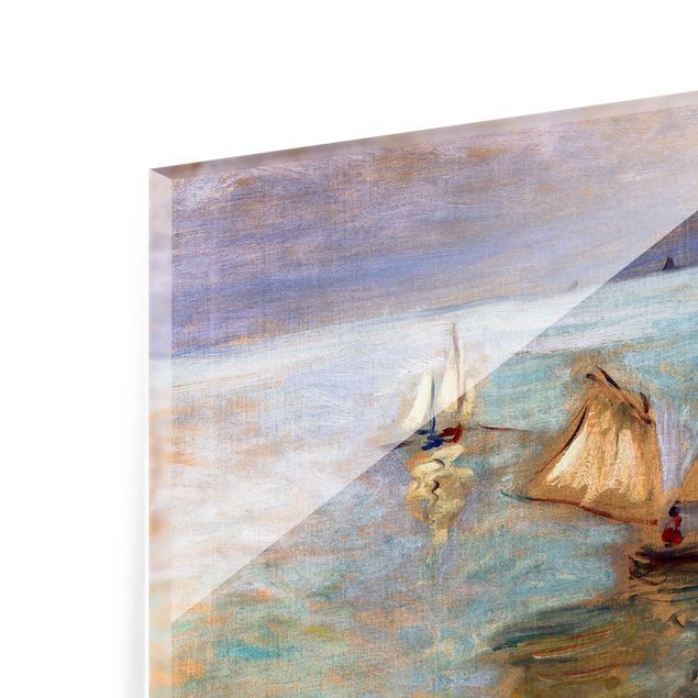 Quadri in vetro con spiaggia Claude Monet - Barche da pesca vicino a Pourville