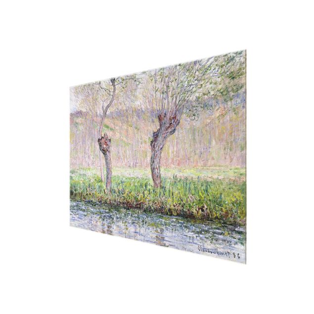 Quadri in vetro riproduzioni Claude Monet - Alberi di salice in primavera