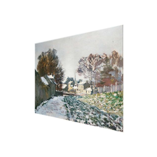 Quadri in vetro con paesaggio Claude Monet - Neve ad Argenteuil