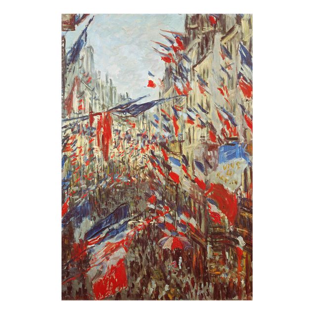 Quadro città Claude Monet - Rue Montorgueil con le bandiere