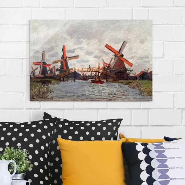 Stile di pittura Claude Monet - Mulini a vento a Westzijderveld, vicino a Zaandam