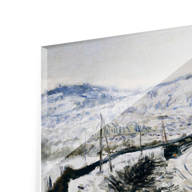 Quadri in vetro riproduzioni Claude Monet - Treno nella neve ad Argenteuil