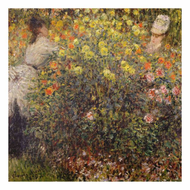 Quadri fiori Claude Monet - Due signore nel giardino fiorito