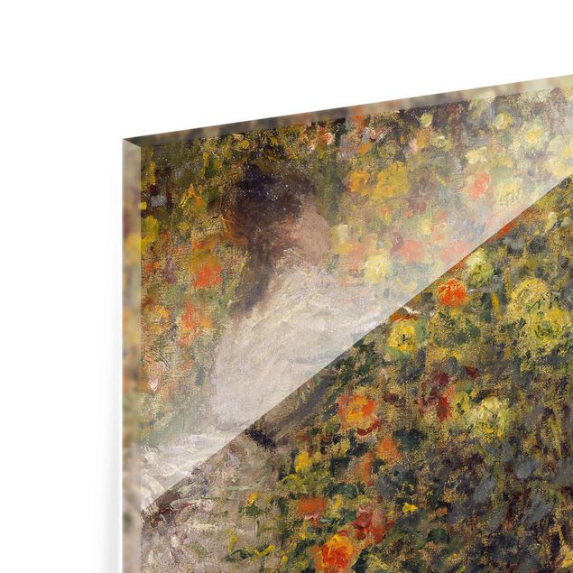 Quadro verde Claude Monet - Due signore nel giardino fiorito