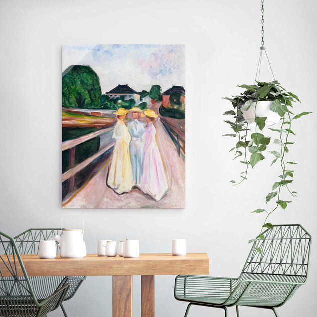 Post impressionismo quadri Edvard Munch - Tre ragazze sul ponte