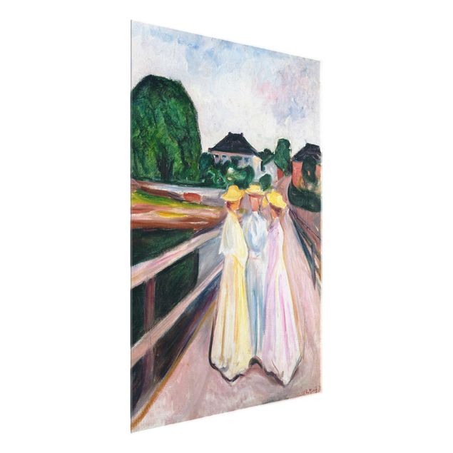 Stile artistico Edvard Munch - Tre ragazze sul ponte