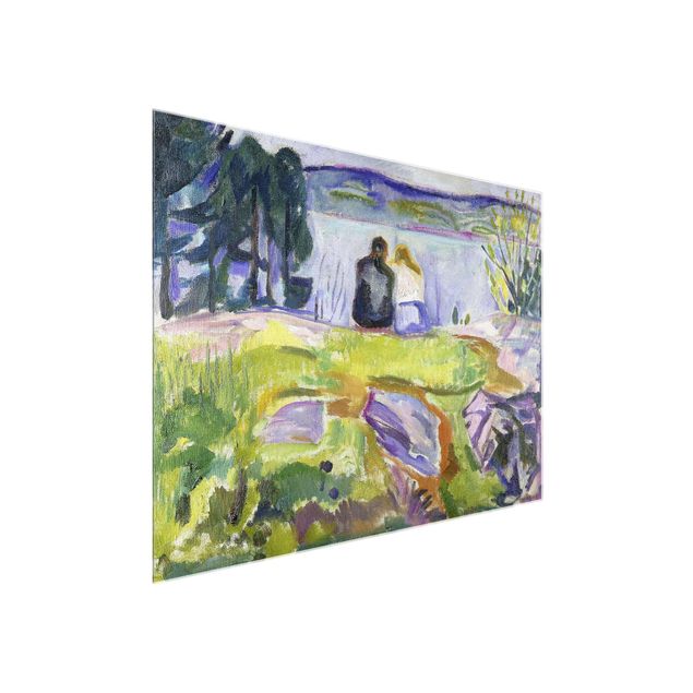 Stile artistico Edvard Munch - Primavera (coppia di innamorati sulla riva)