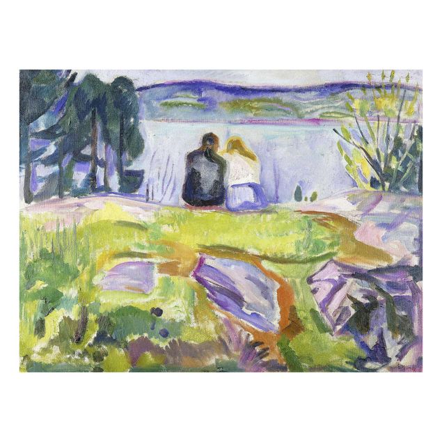 Quadri in vetro riproduzioni Edvard Munch - Primavera (coppia di innamorati sulla riva)
