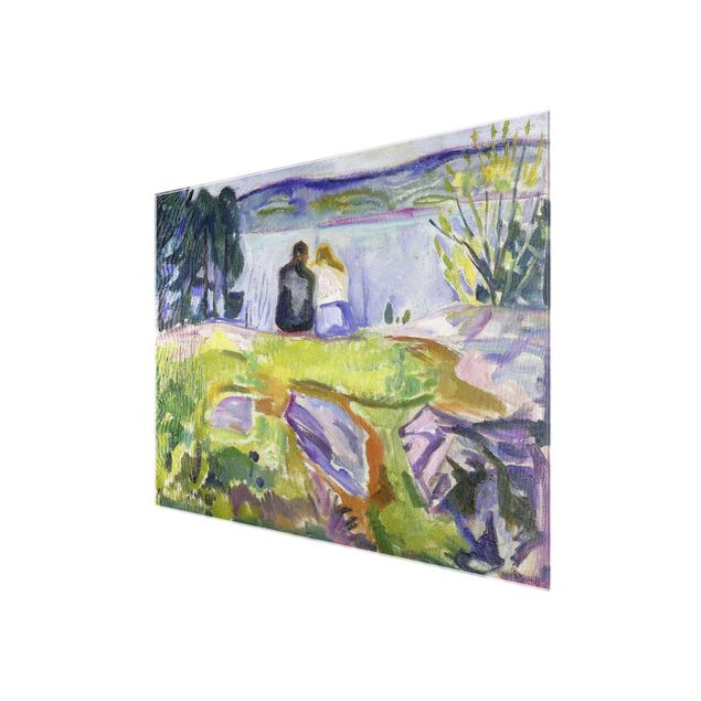 Quadri moderni per arredamento Edvard Munch - Primavera (coppia di innamorati sulla riva)