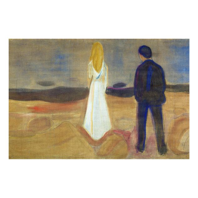 Quadri in vetro riproduzioni Edvard Munch - Due uomini. Il solitario (Reinhardt-Fries)