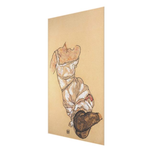 Riproduzioni quadri famosi Egon Schiele - Torso femminile in biancheria intima e calze nere
