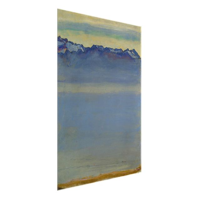 Stile di pittura Ferdinand Hodler - Lago di Ginevra con le Alpi di Savoia