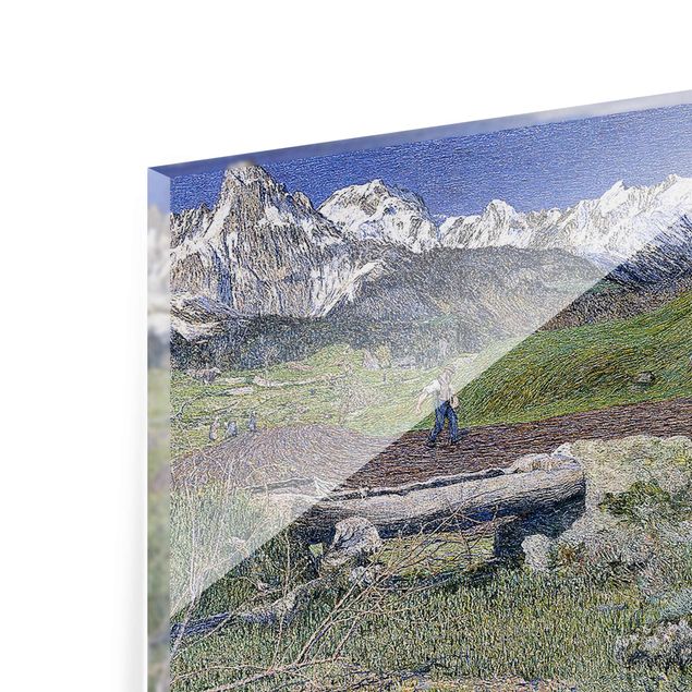 Quadri in vetro con paesaggio Giovanni Segantini - Primavera sulle Alpi