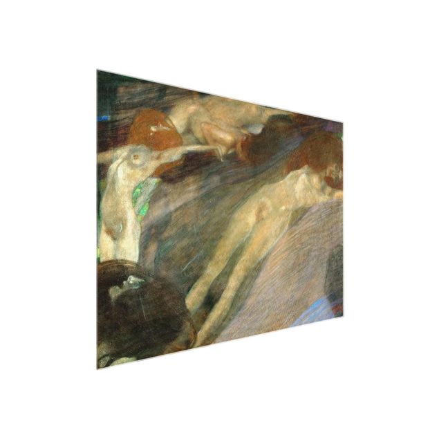 Quadri in vetro di nudo Gustav Klimt - Acqua in movimento