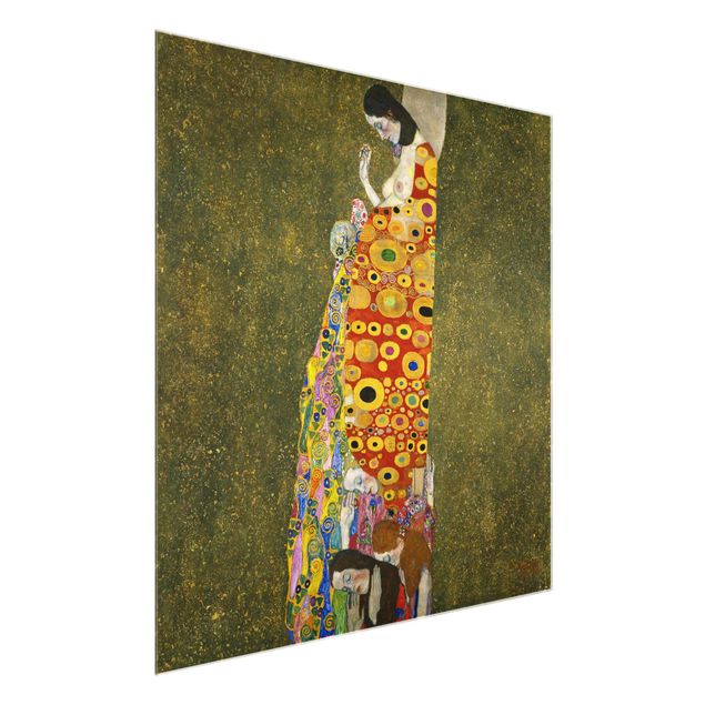 Quadri in vetro di nudo Gustav Klimt - La speranza II