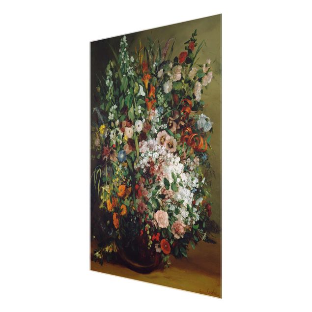 Quadri moderni per arredamento Gustave Courbet - Bouquet di fiori in un vaso