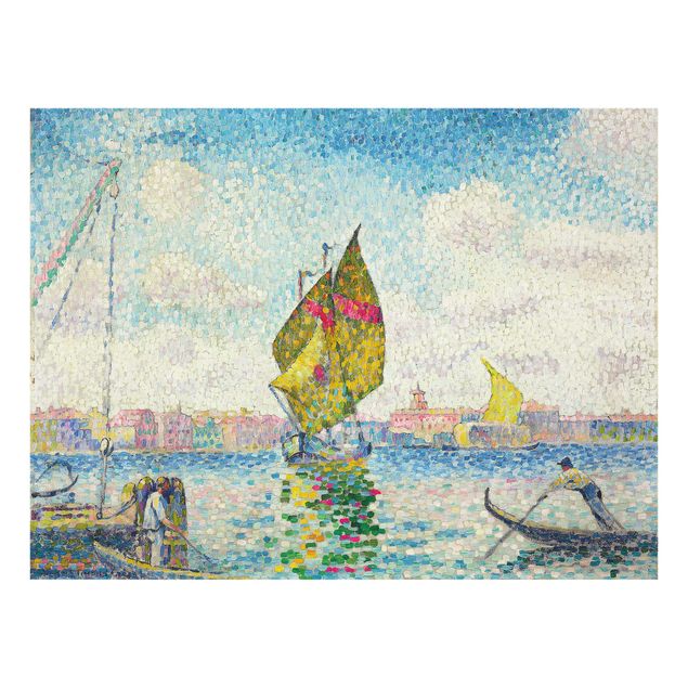 Quadri in vetro riproduzioni Henri Edmond Cross - Barche a vela alla Giudecca o a Venezia, marina