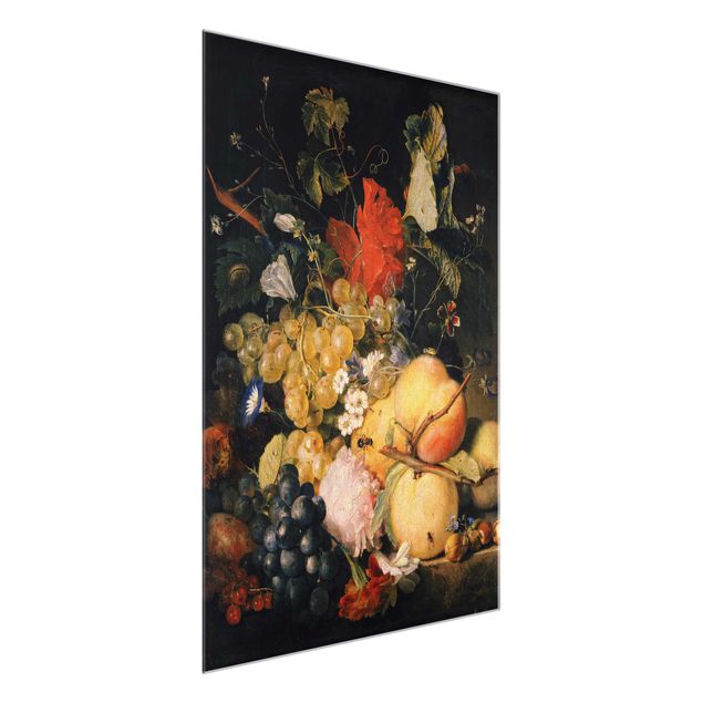Quadri moderni   Jan van Huysum - Frutta, fiori e insetti