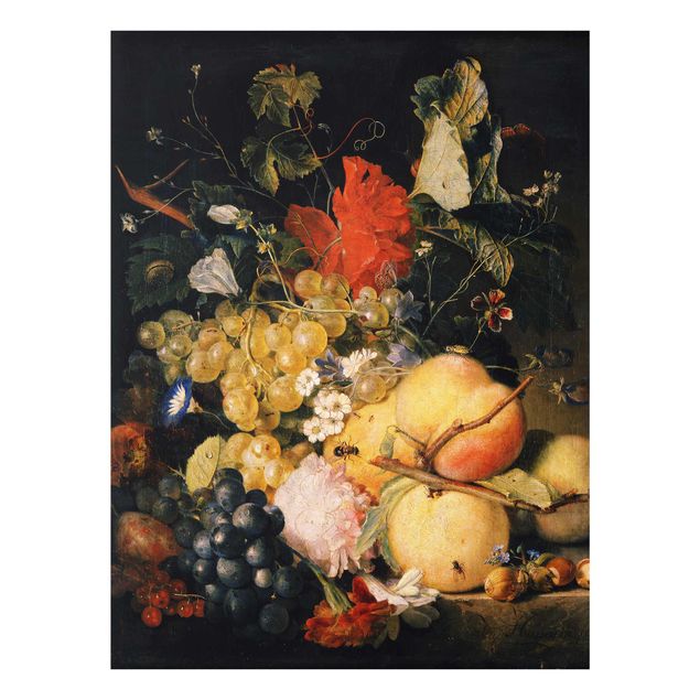 Riproduzione quadri famosi Jan van Huysum - Frutta, fiori e insetti