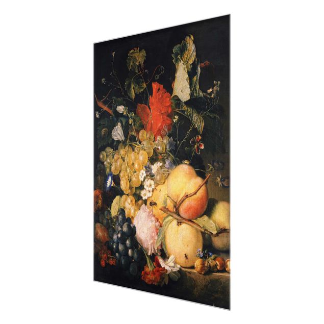 Quadri gialli Jan van Huysum - Frutta, fiori e insetti