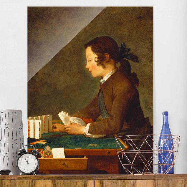 Riproduzioni Jean-Baptiste Siméon Chardin - Giovane ragazza (ragazzo?) costruisce un castello di carte