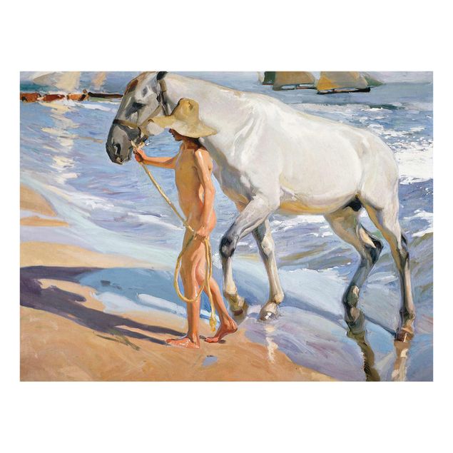 Quadri mare Joaquin Sorolla - Il bagno del cavallo